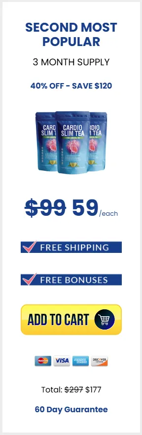 Save big on Cardio Slim Tea multi bottle packages